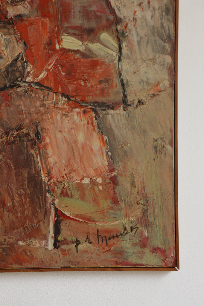 P. Richard Mauris 1962 Abstract Composition, Oil on Canvas