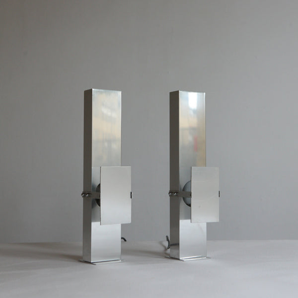 Pair of Chrome Plated Table Lamps