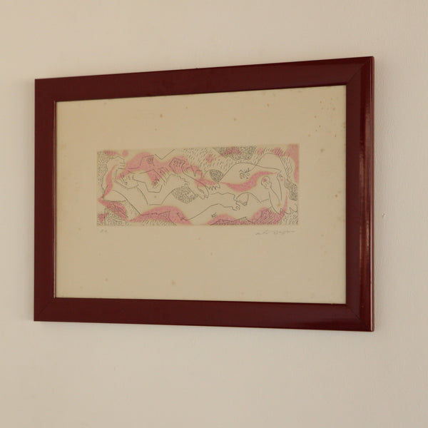 La Femme Au Poisson, 1972. Etching by André Masson (1896 - 1987)