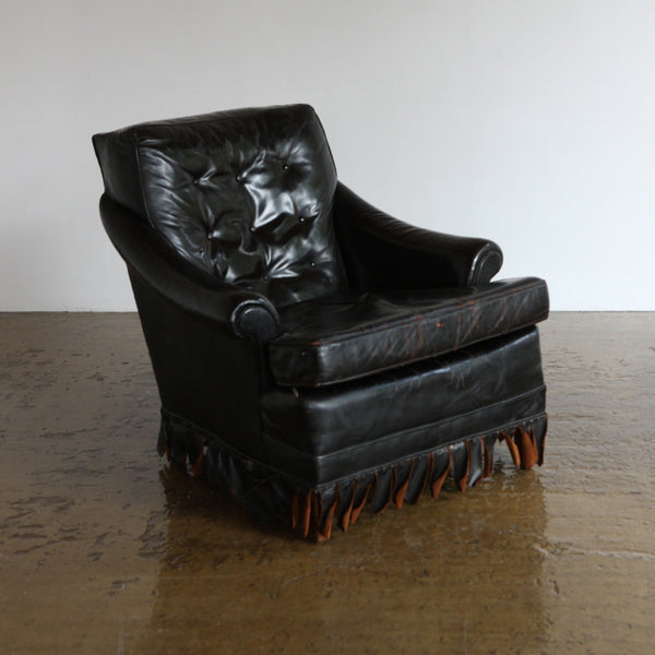 Leather Fringed Armchair