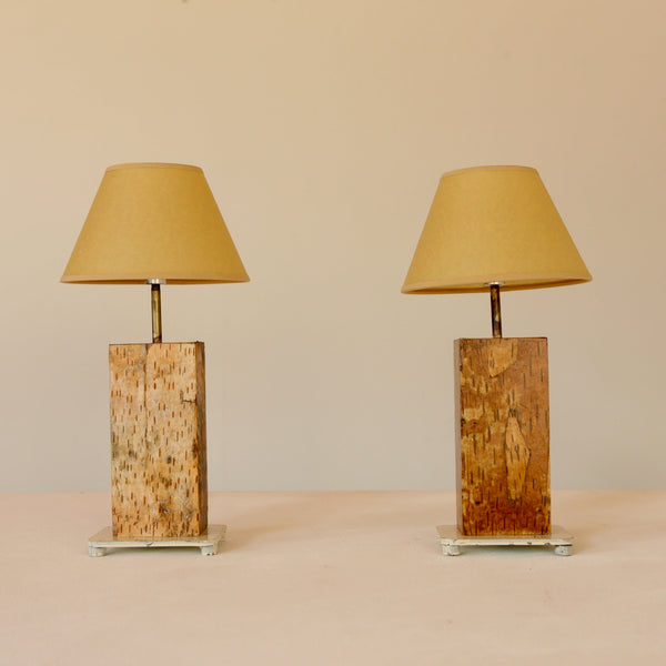 Pair of Paper Bark Table Lamps