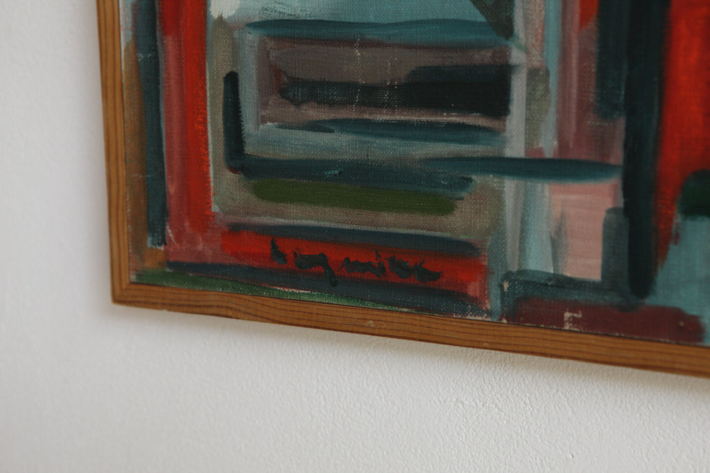 1960's Abstract Composition in Oil on Canvas