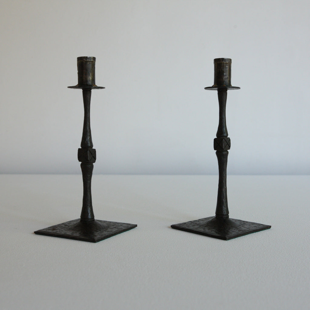 French Wrought Iron Candlesticks