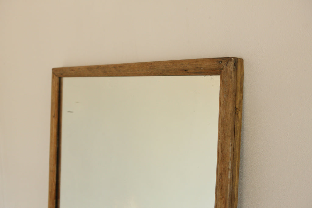 1960's Oak Framed Shop Mirror