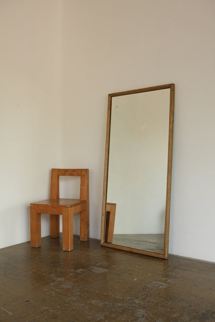1960's Oak Framed Shop Mirror
