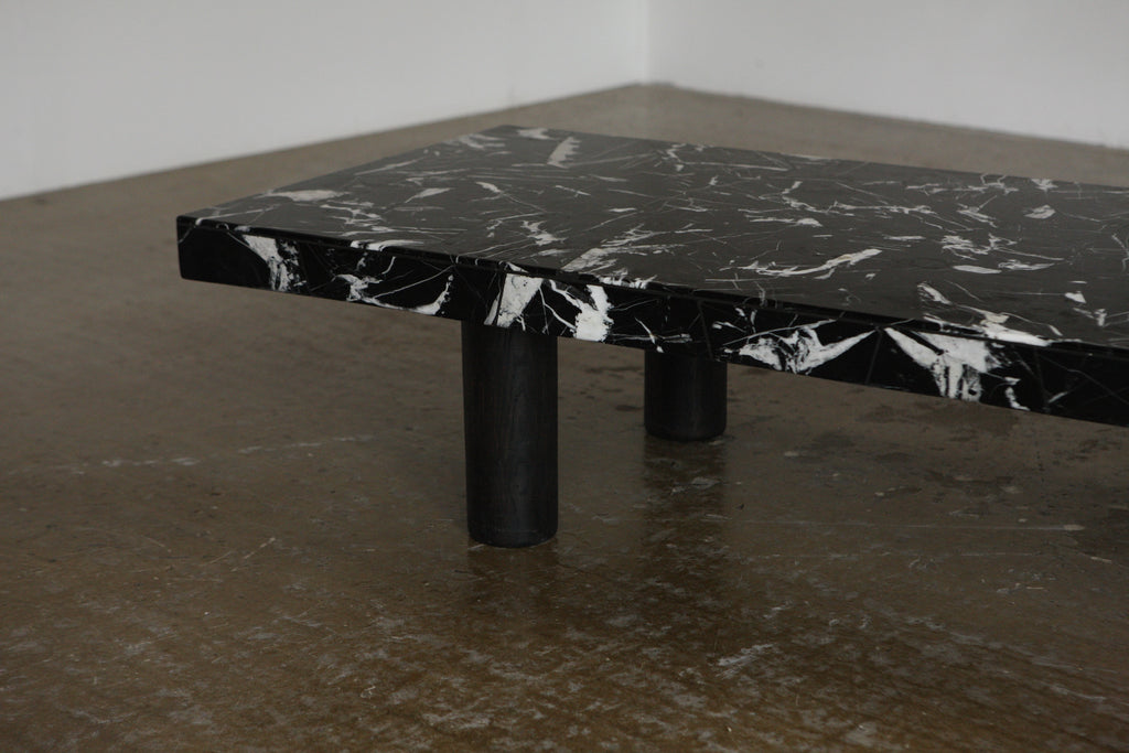 1970's Nero Marquita Marble Coffee Table