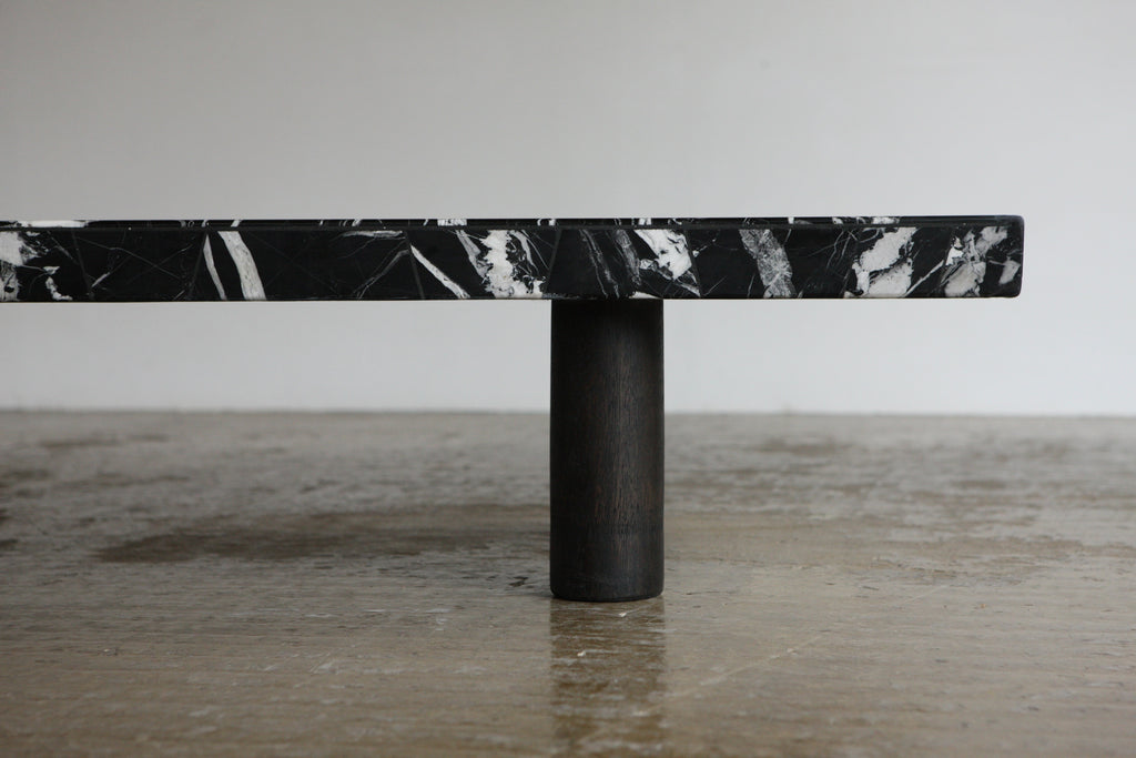 1970's Nero Marquita Marble Coffee Table