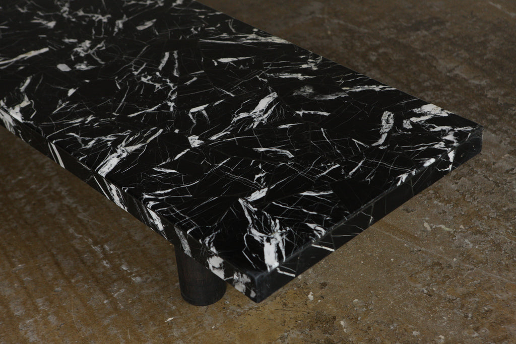 1970's Nero Marquita Marble Coffee Table