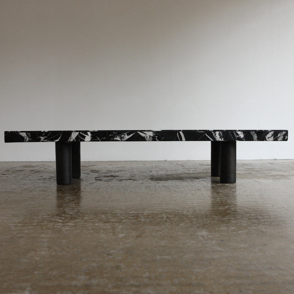 1970's Nero Marquita Marble Coffee Table