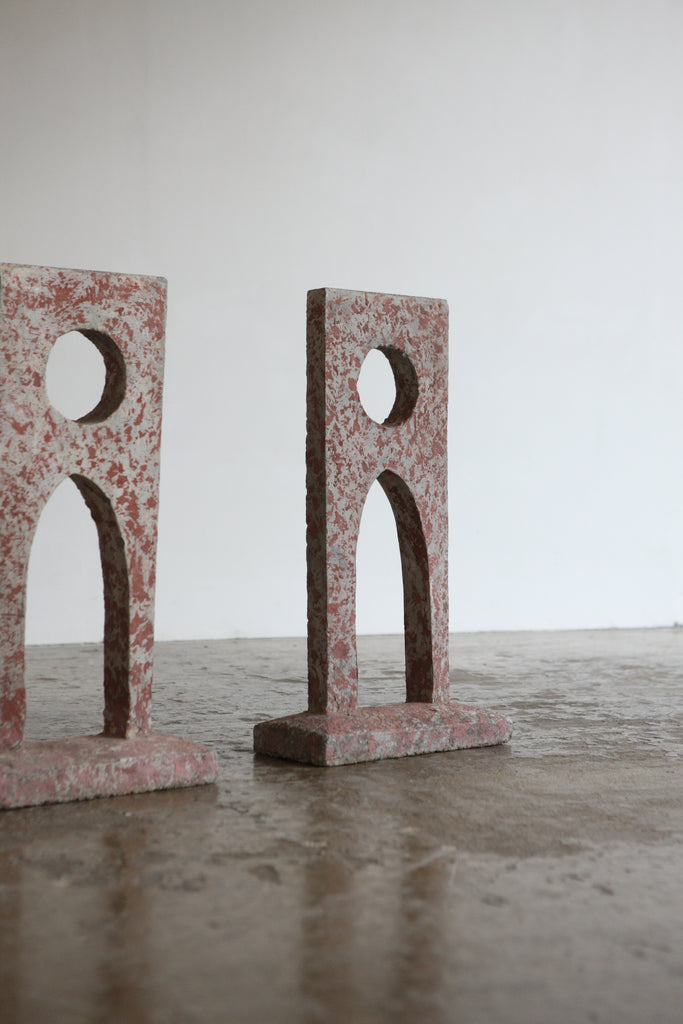 Pair of Modernist Concrete Sculptures