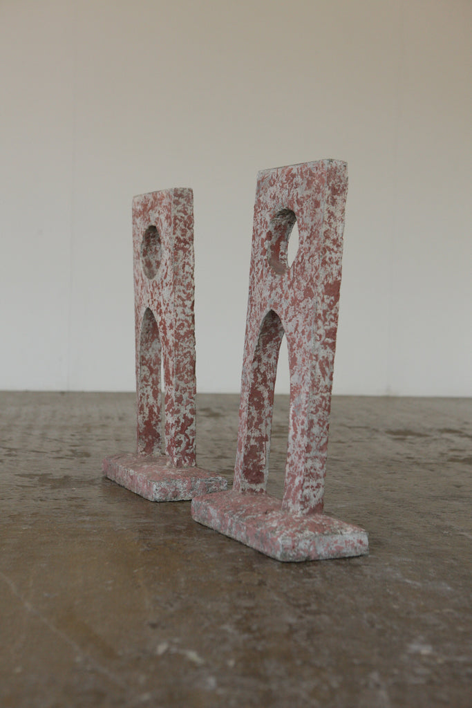 Pair of Modernist Concrete Sculptures
