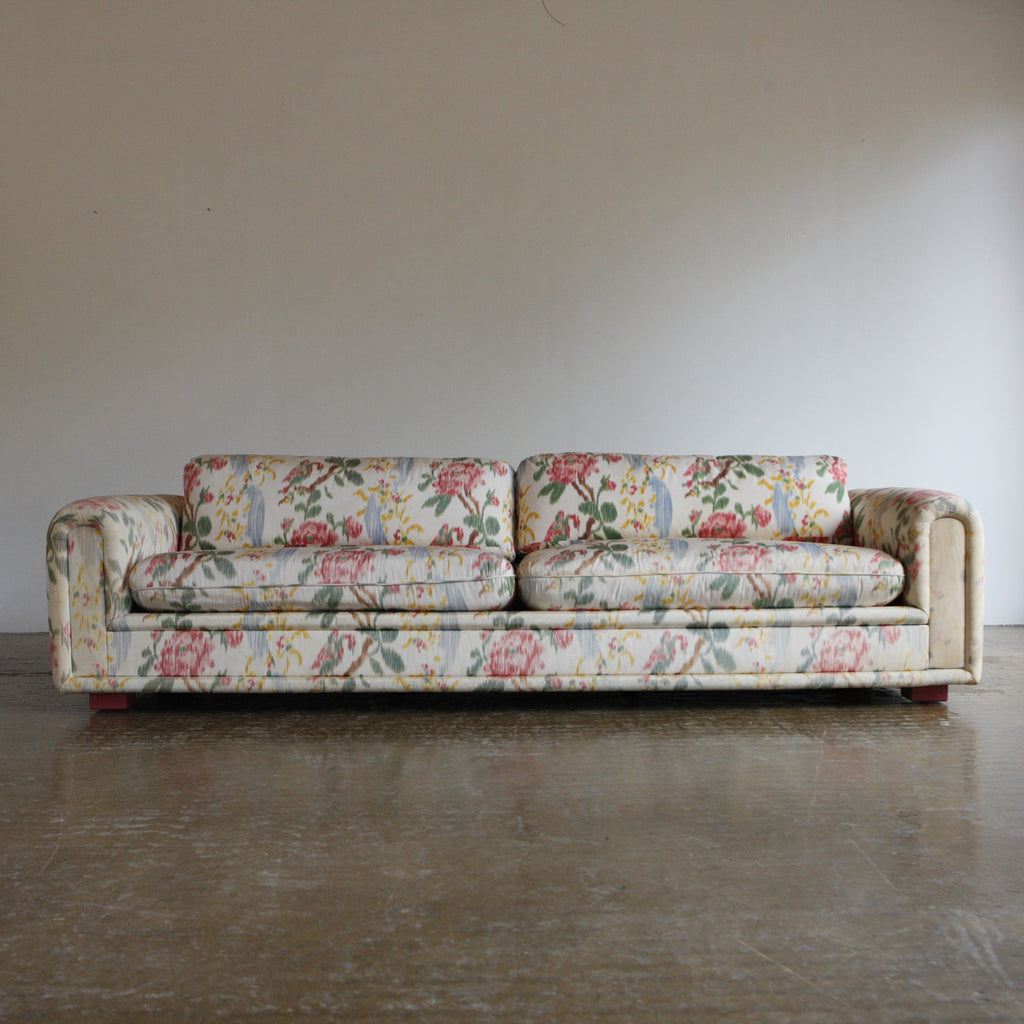 1970's Sofa in Pierre Frey Floral Silk