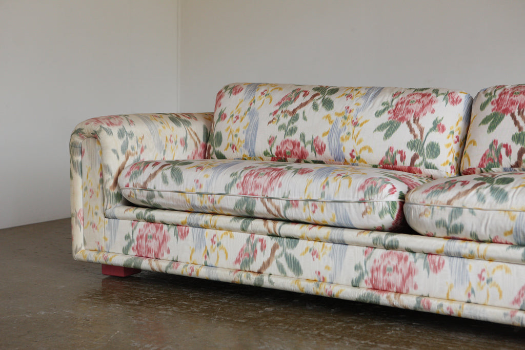 1970's Sofa in Pierre Frey Floral Silk