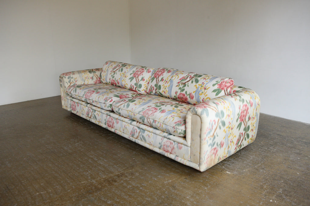 1970's Sofa in Pierre Frey Floral Silk