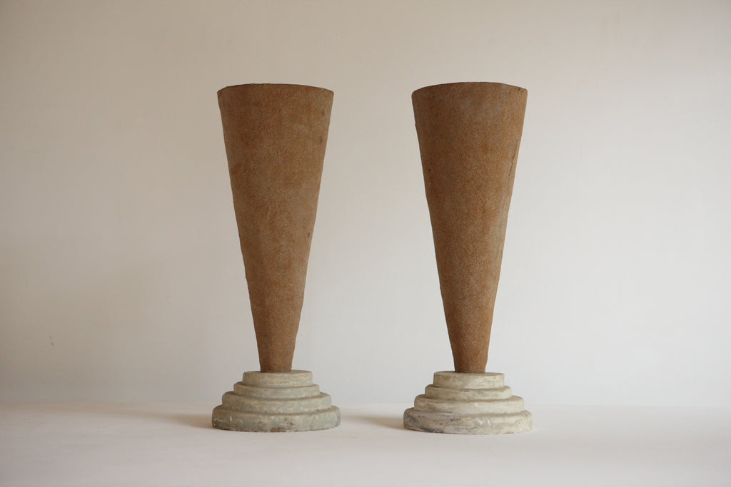 Pair of Stepped Post Modern Lamps