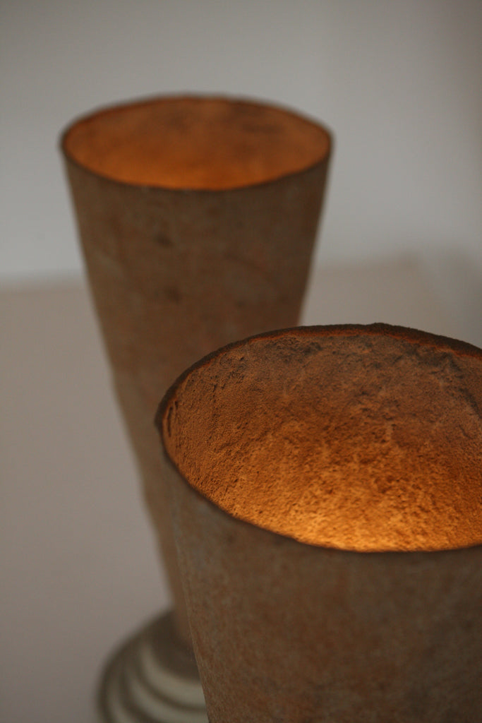 Pair of Stepped Post Modern Lamps