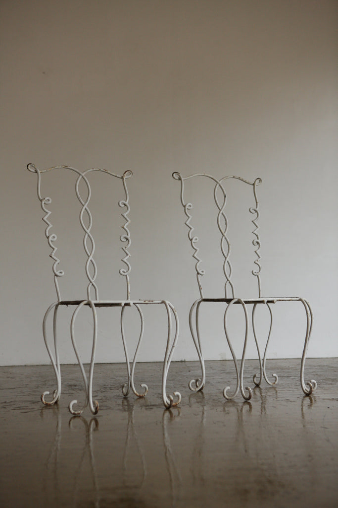 Pair of French Looped Metal Chairs