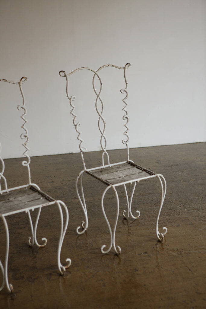 Pair of French Looped Metal Chairs