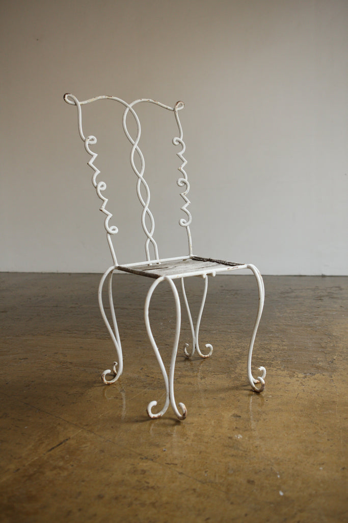 Pair of French Looped Metal Chairs