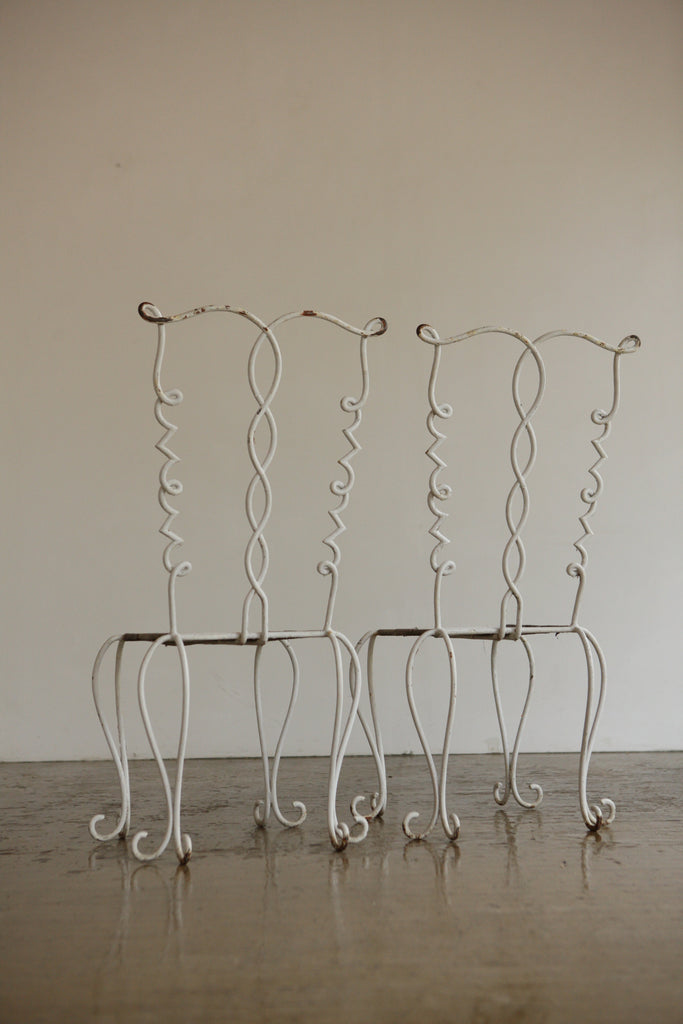 Pair of French Looped Metal Chairs