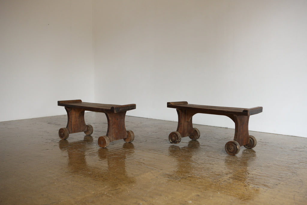 Pair of Wheeled Benches/Tables