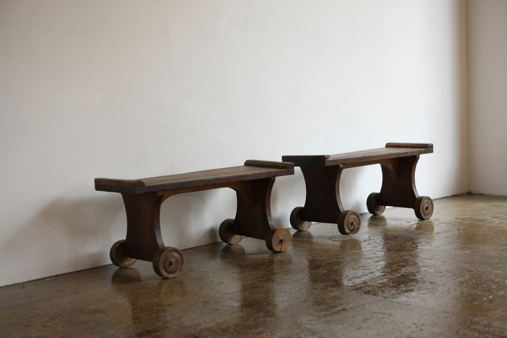 Pair of Wheeled Benches/Tables