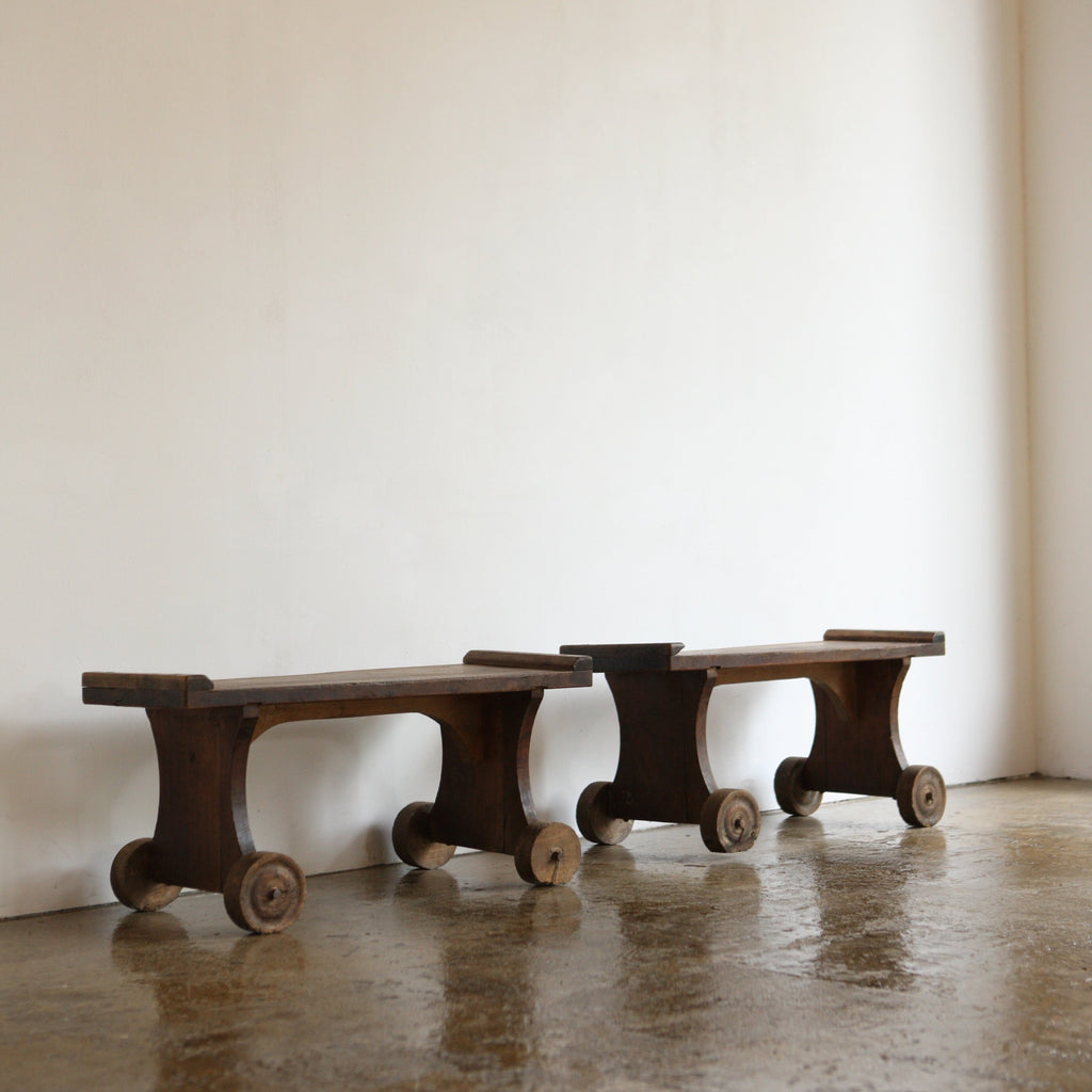 Pair of Wheeled Benches/Tables