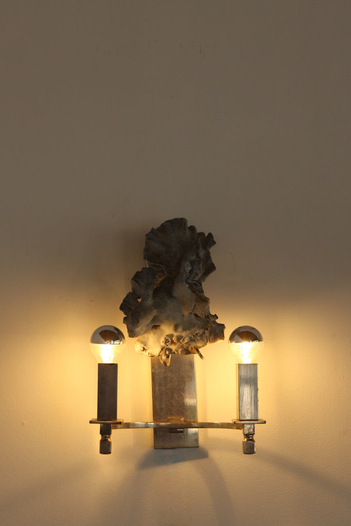 Pair of Coral Adorned Wall Lights