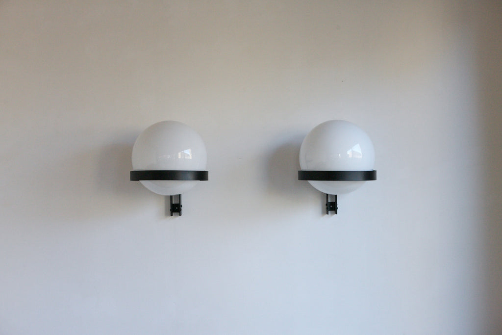 Pair of Opaline Globe Wall Lights