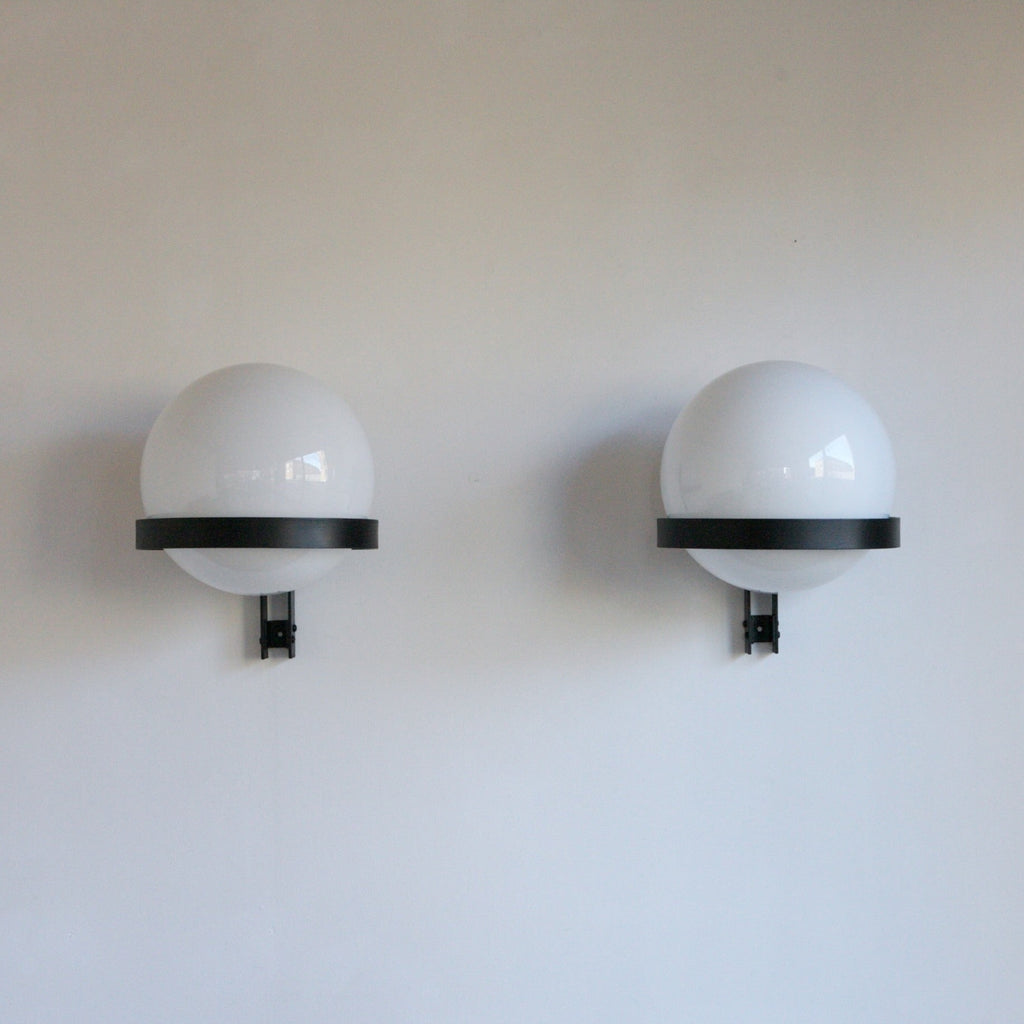 Pair of Opaline Globe Wall Lights