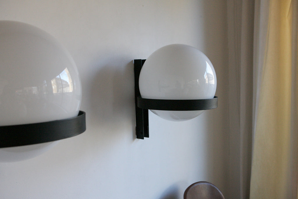 Pair of Opaline Globe Wall Lights