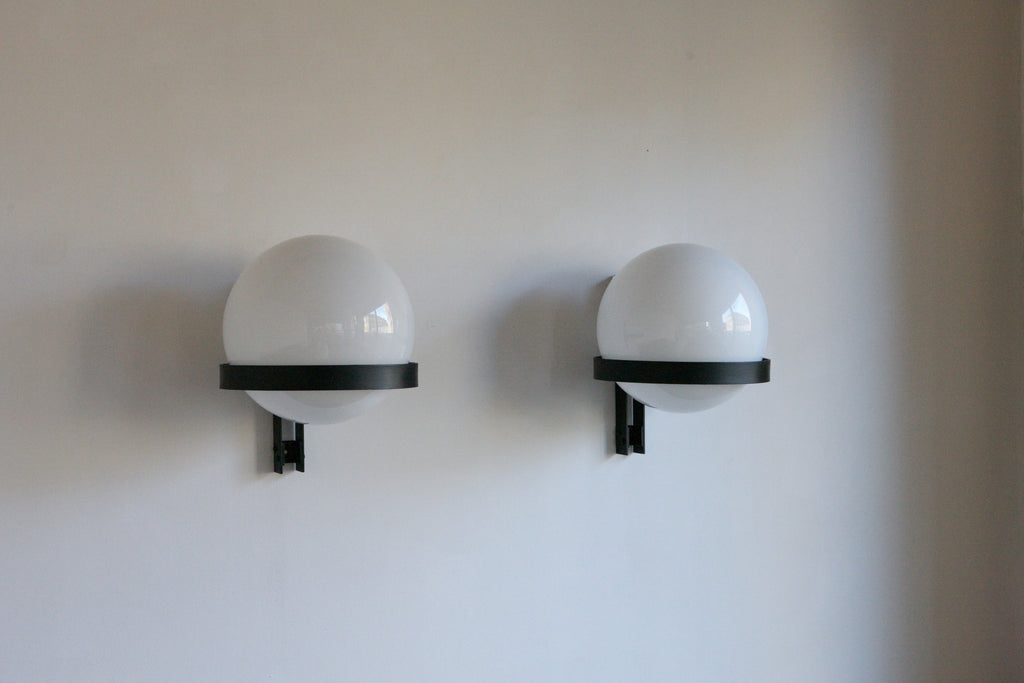 Pair of Opaline Globe Wall Lights