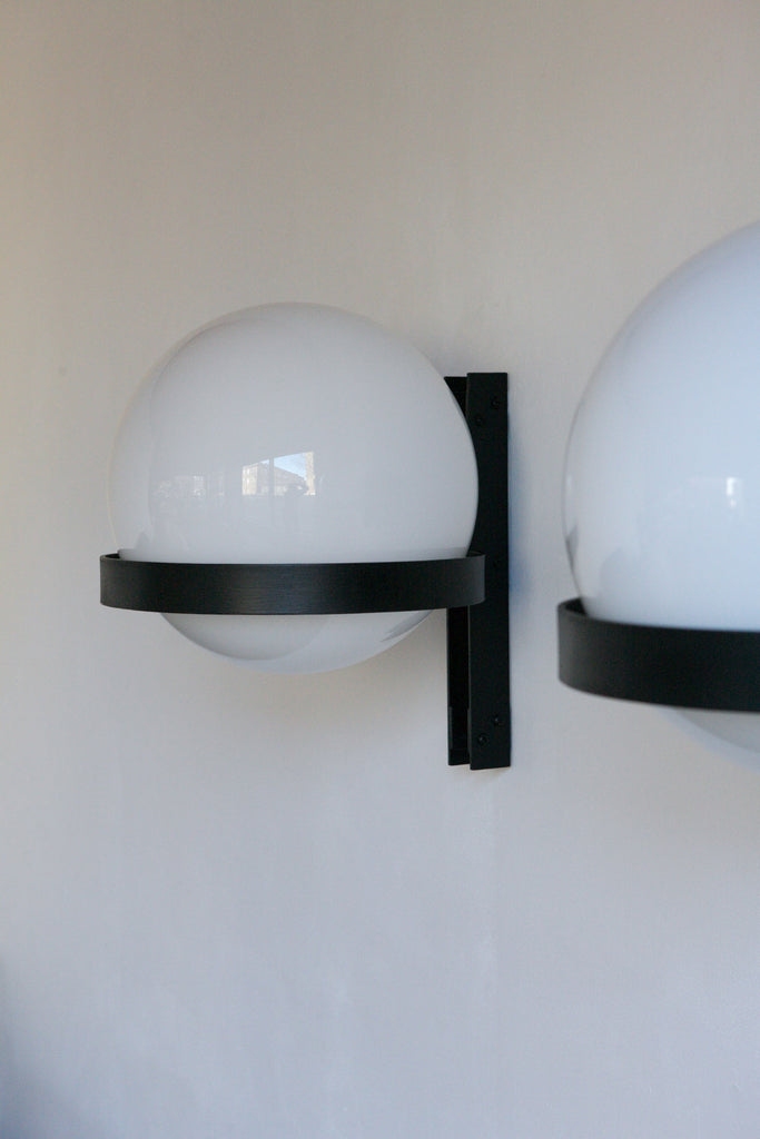 Pair of Opaline Globe Wall Lights