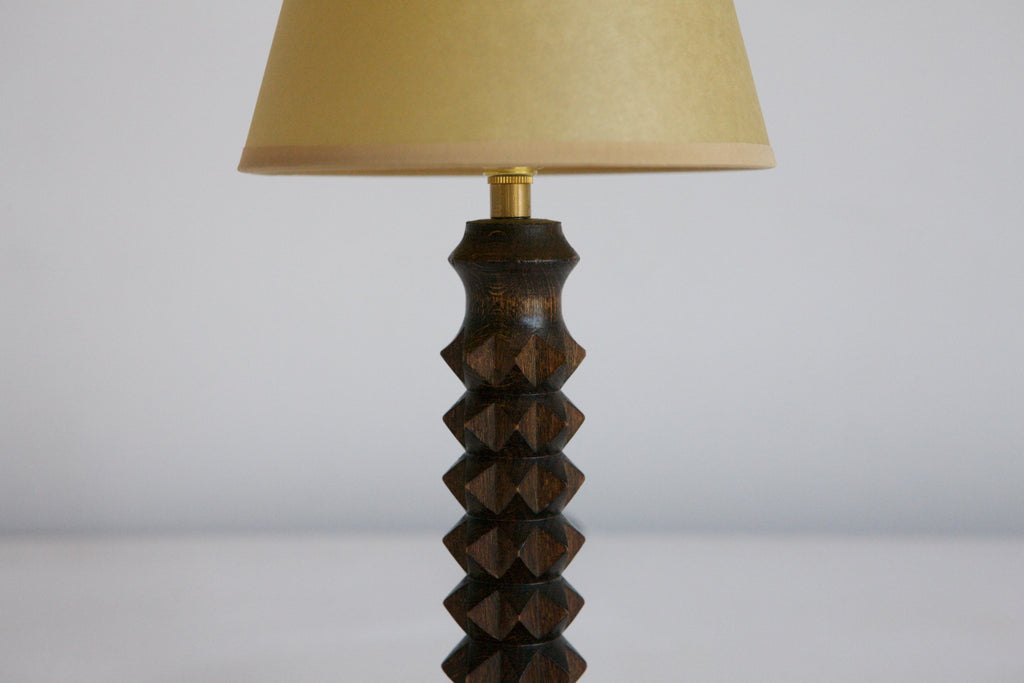 Tramp Art Carved Table Lamp
