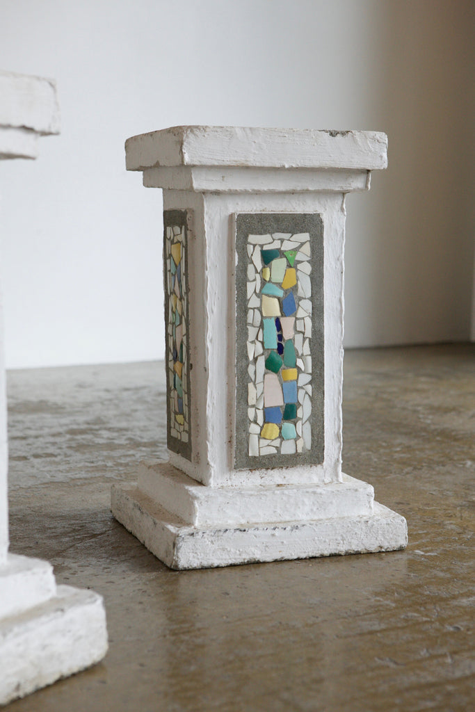 Pair of Mosiac Plinths