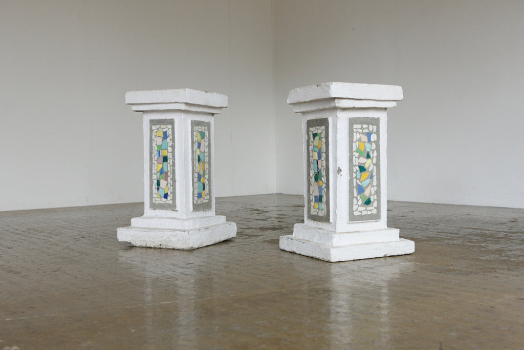 Pair of Mosiac Plinths