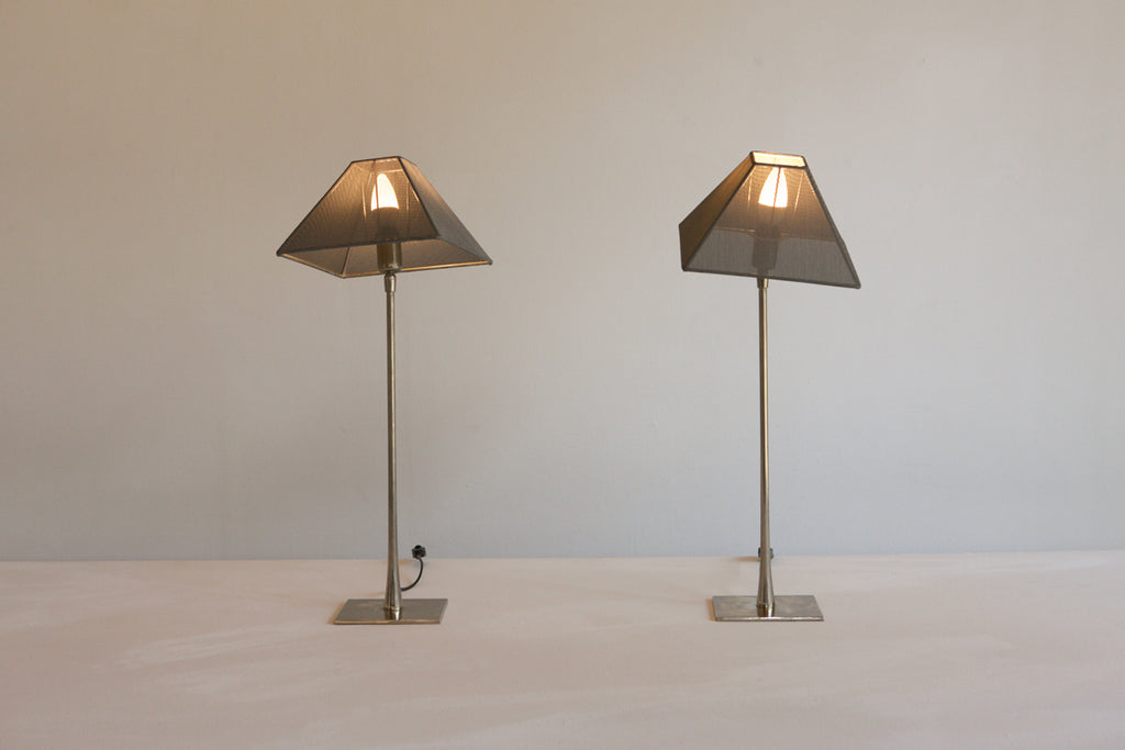 Pair of Tilt Shade Table Lamps by Casa Disagne