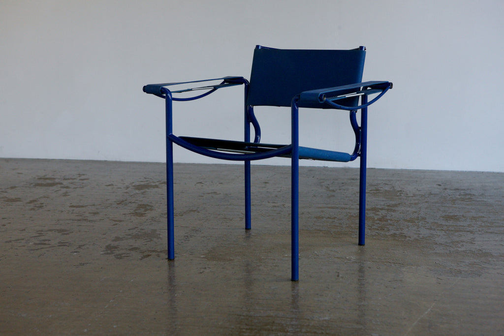 Pair of Blue Spaghetti chairs by Giandomenico Belotti for Alias