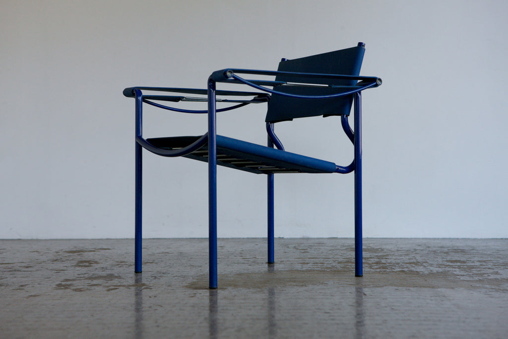 Pair of Blue Spaghetti chairs by Giandomenico Belotti for Alias