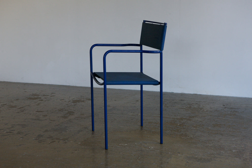 Set of 4 Blue Spaghetti dining chairs by Giandomenico Belotti for Alias