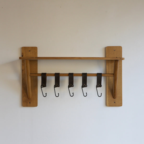 Oak Shelf & Hook Unit