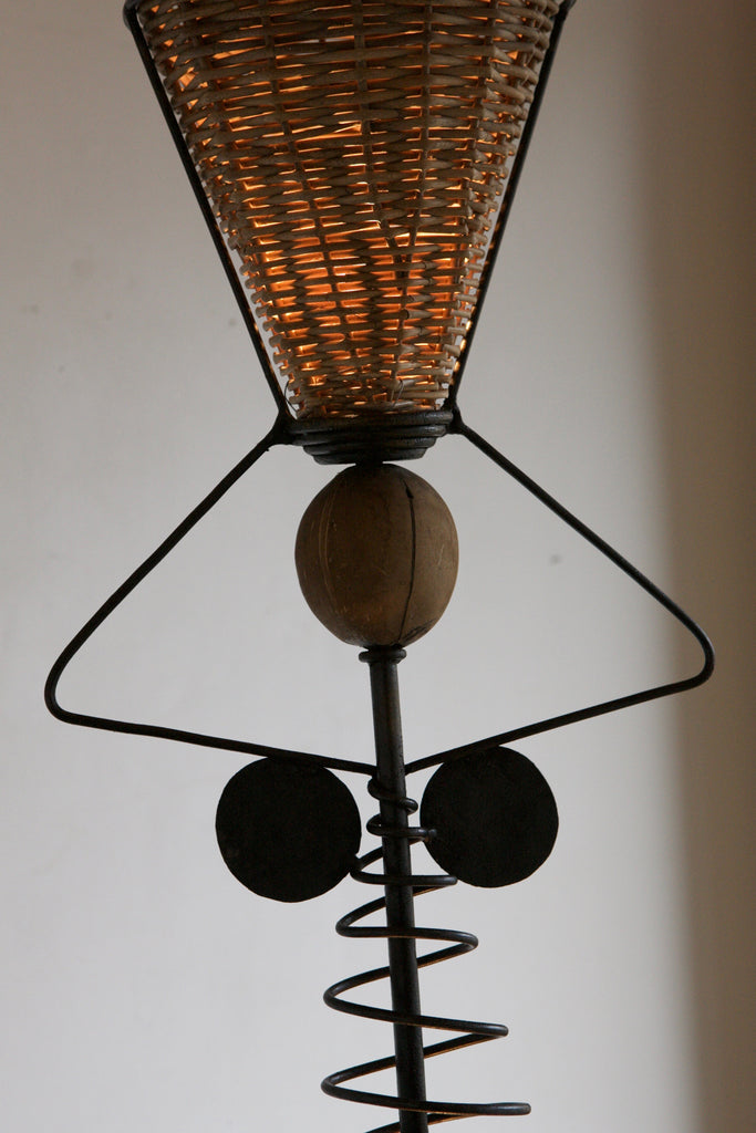 Mixed Material Artisanal Floor Lamp