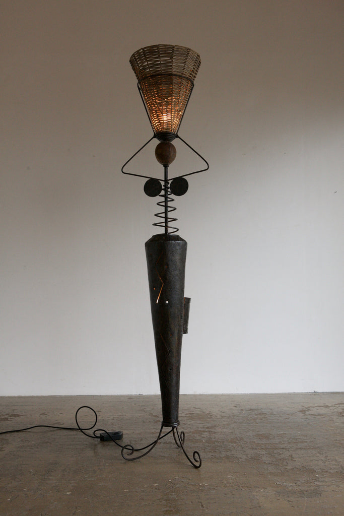 Mixed Material Artisanal Floor Lamp
