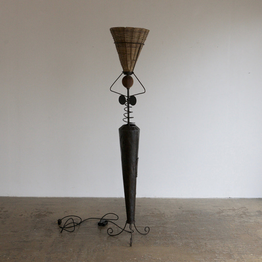 Mixed Material Artisanal Floor Lamp