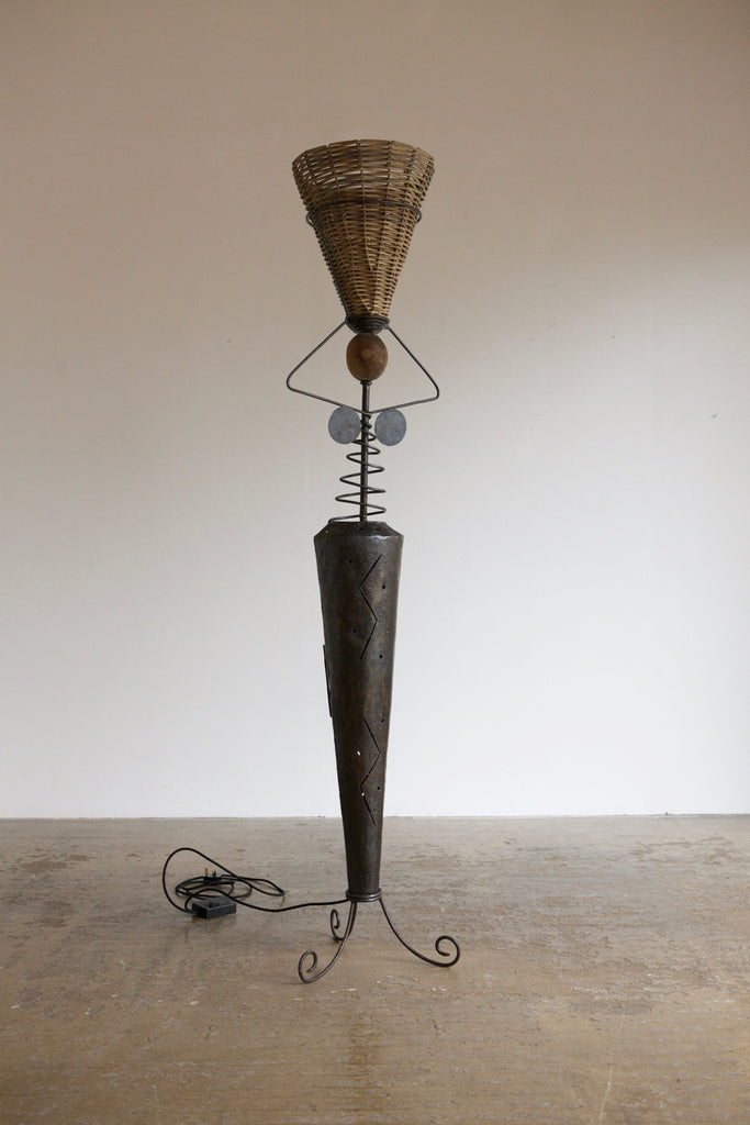 Mixed Material Artisanal Floor Lamp