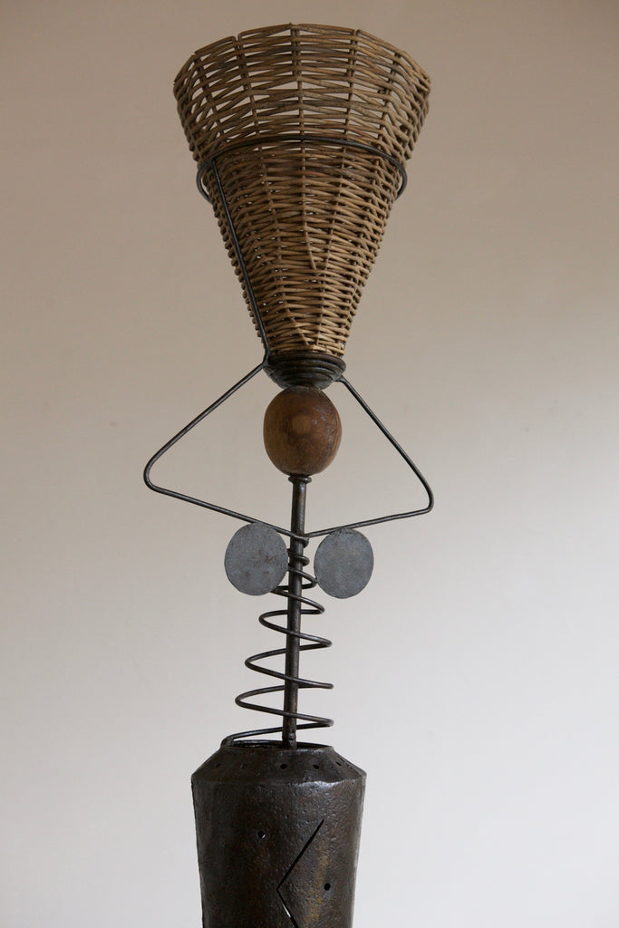 Mixed Material Artisanal Floor Lamp