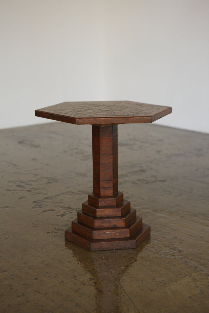 Hexagonal Side Table in Oak