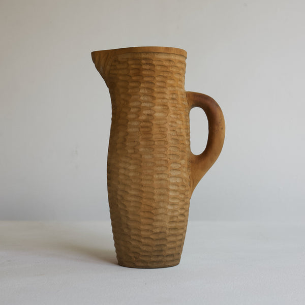 Large Carved Wooden Jug