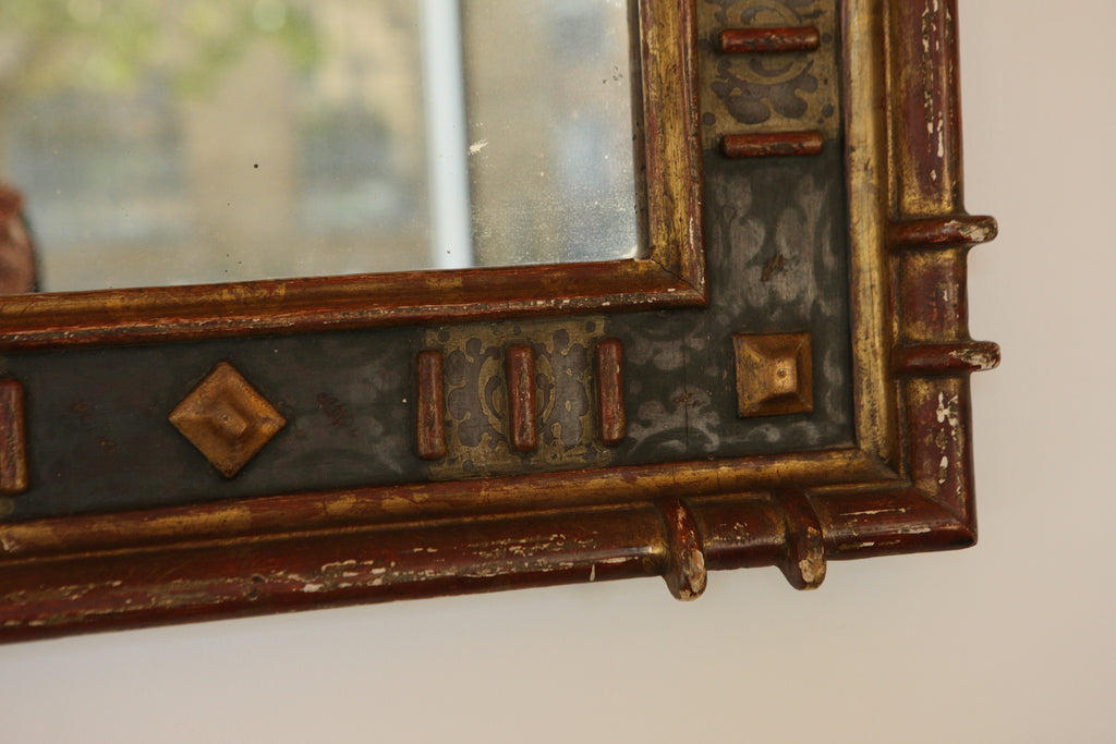 19th Century Spanish Hand Painted Gilt Mirror