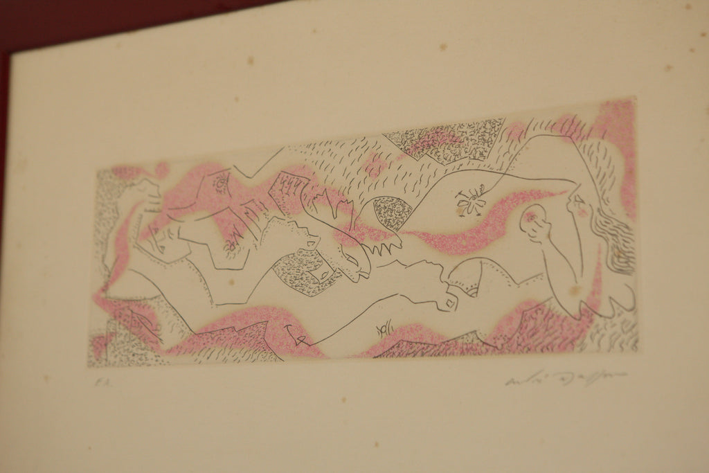 La Femme Au Poisson, 1972. Etching by André Masson (1896 - 1987)